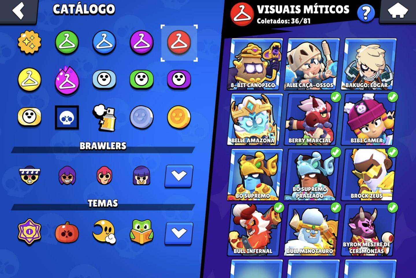 Conta Brawl Stars Full Acesso | 70k+ Troféus | 107/107 Brawler