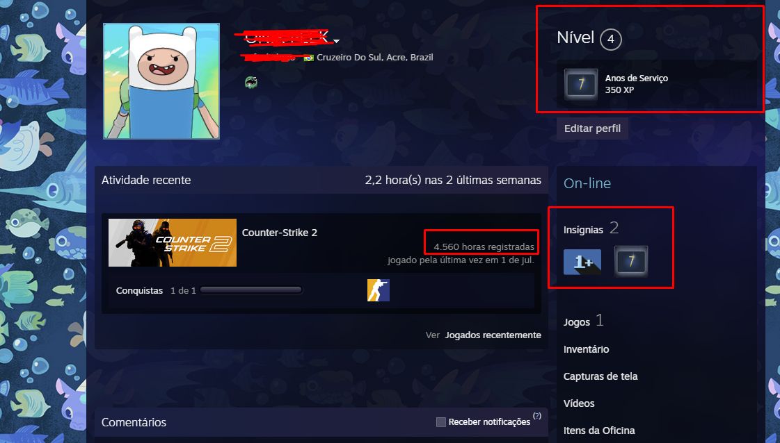 CONTAS CS2 PRIME c/GAMERSCLUB (MEDALHAS + COMPROVANTE + HORAS)