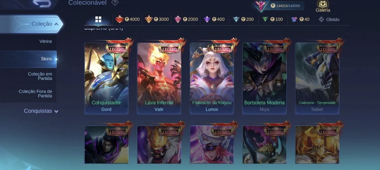Conta de móbile Legends