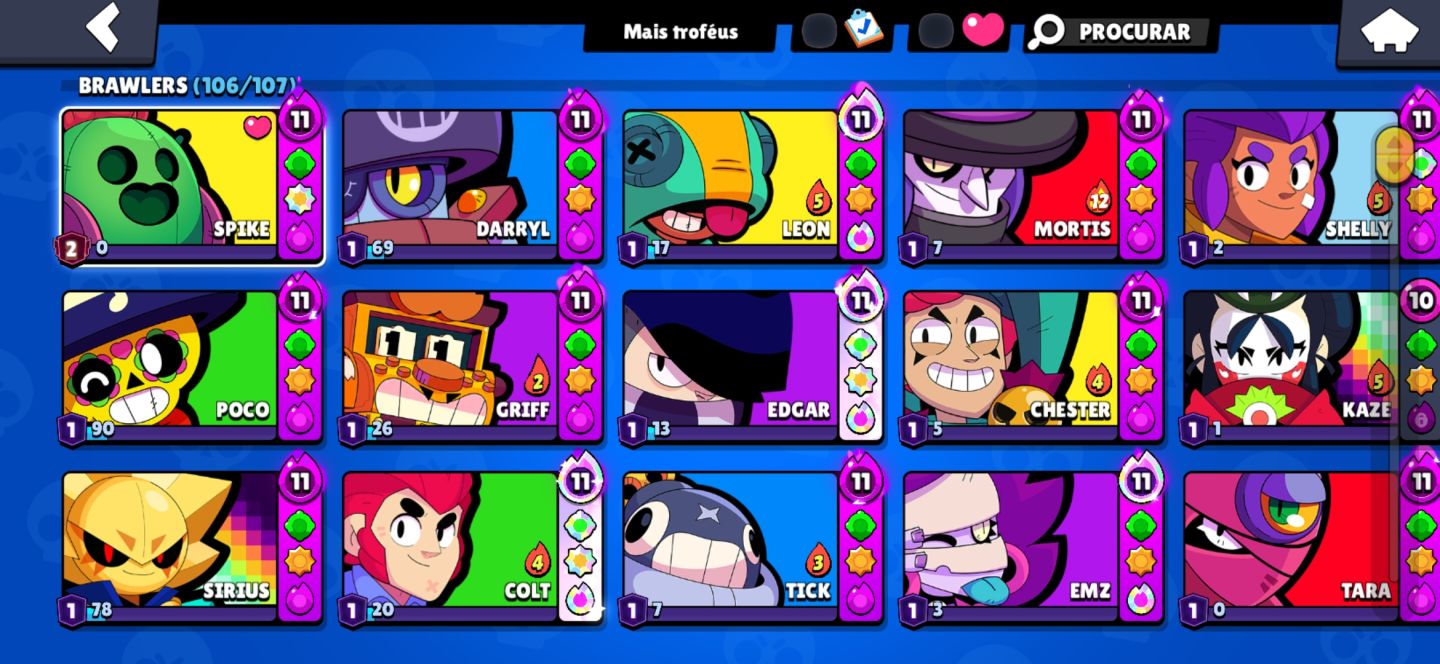 CONTA BRAWL STARS + CLASH ROYALE | 35K TROFÉUS + 15/16 PRESTÍGIOS