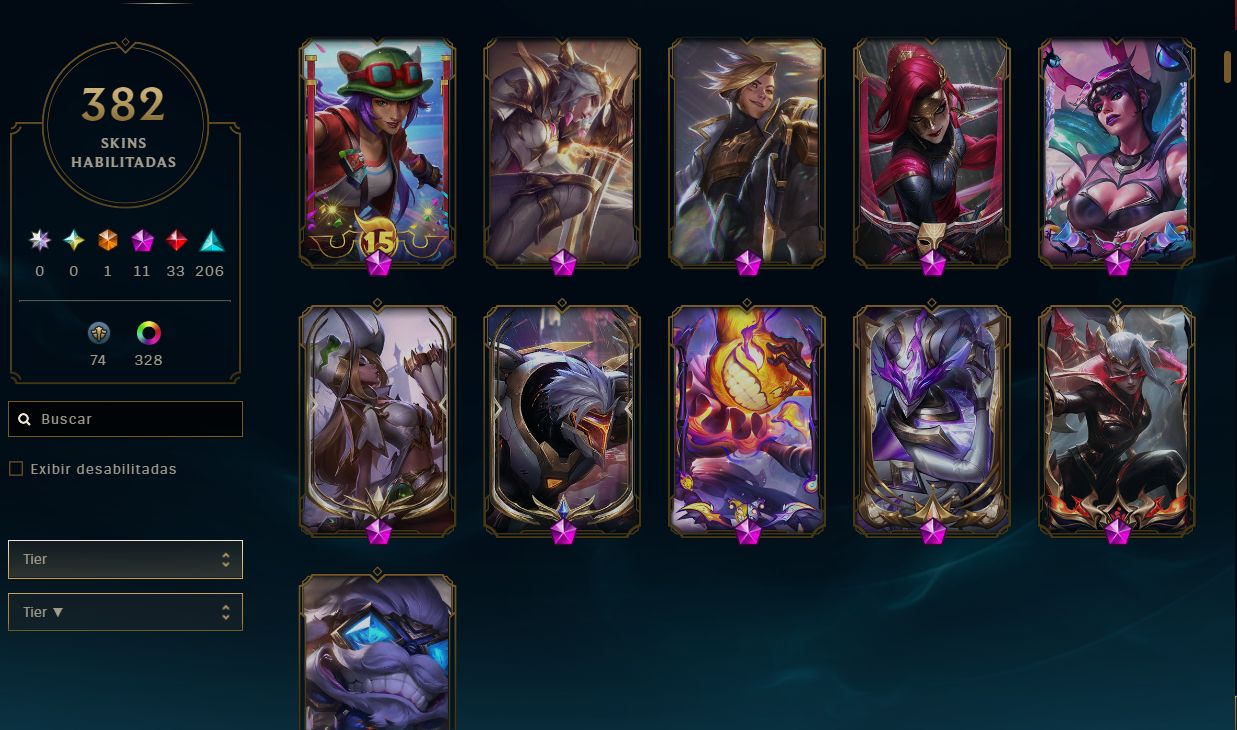 CONTA LOL 386 SKINS FULL DADOS