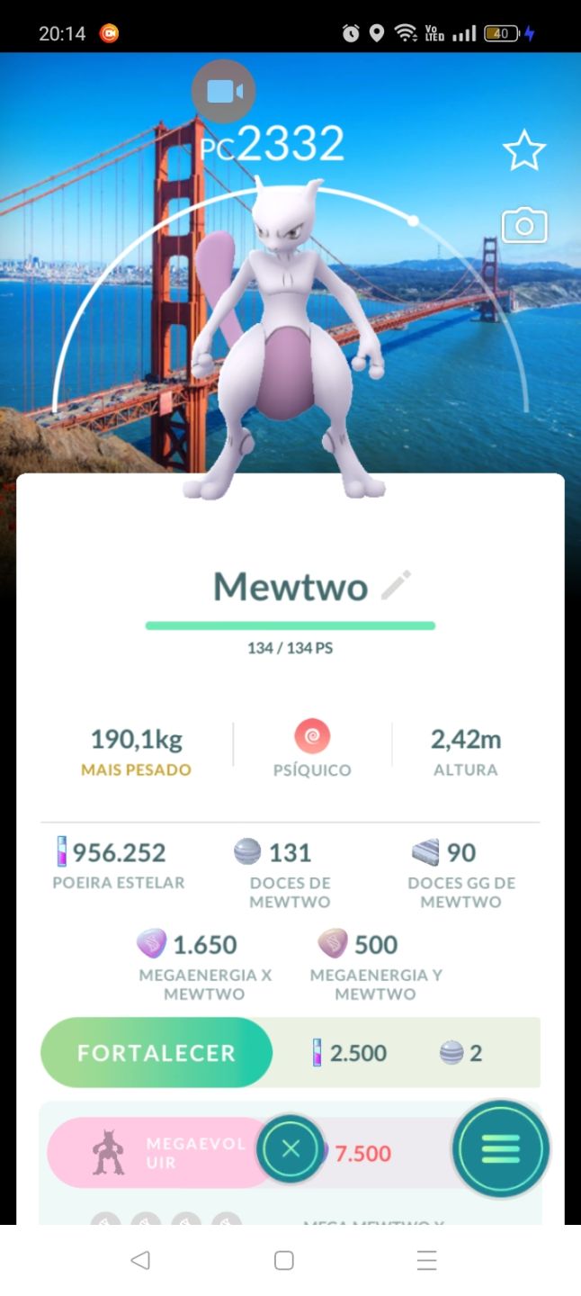 Conta nível 46e 6místico e 88 lendários e 9 mewtwo de armadura 1 mewtwo 100%