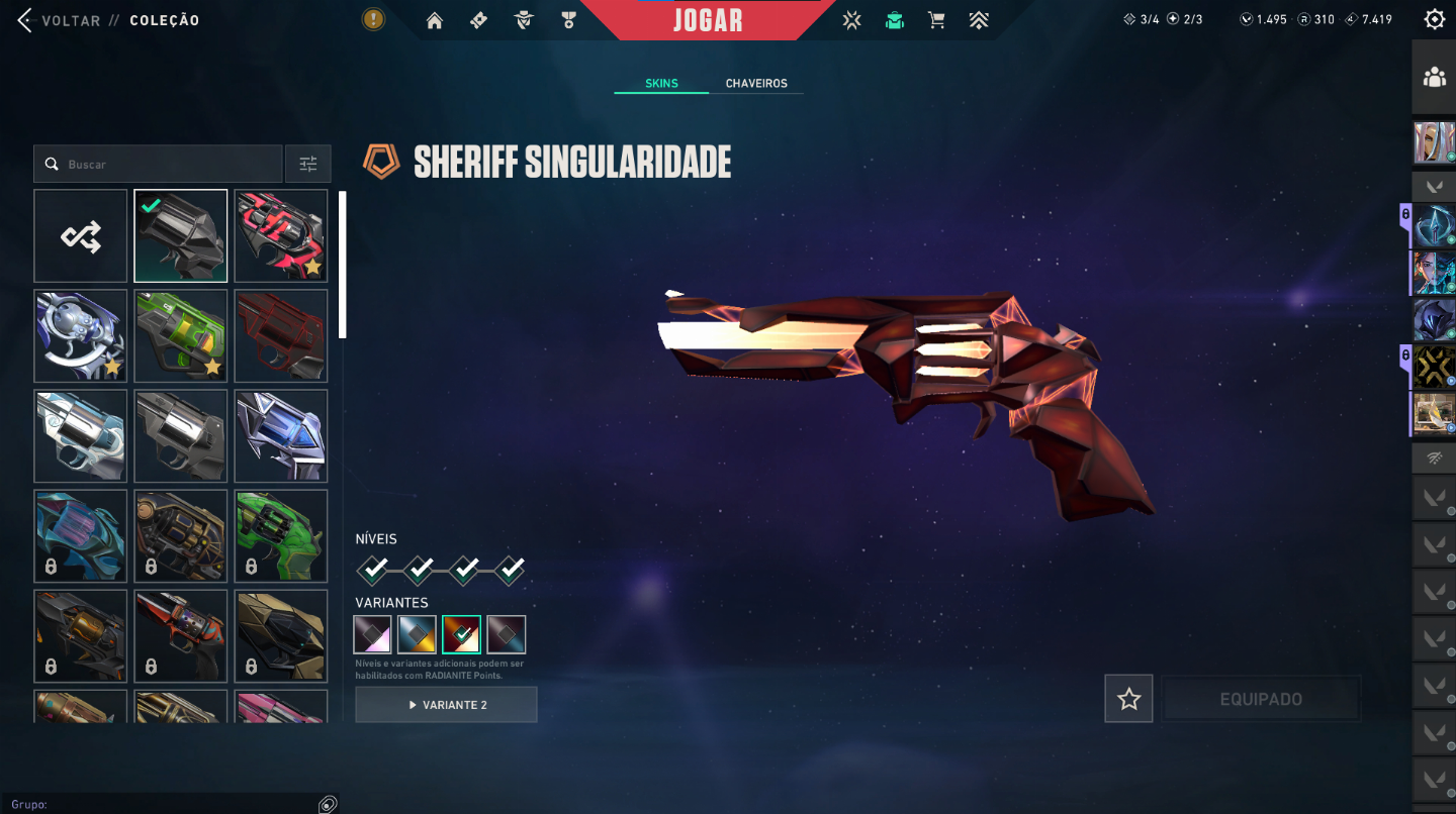 CONTA VALORANT VARIAS, 1.790 gastos SKIN, D3, UNICO DONO, VARIAS SKIN, PEAK ASC3
