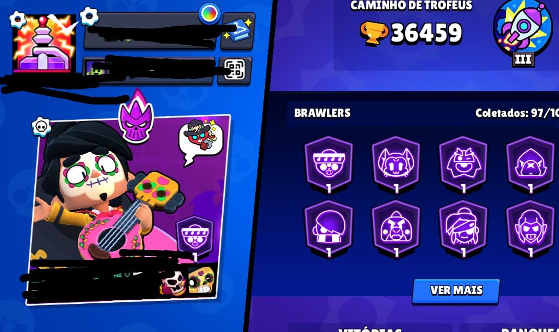CONTA BRAWL STARS 97 Brawlers / 30 Hipercargas / 22 Prestígios / Skins Raras!