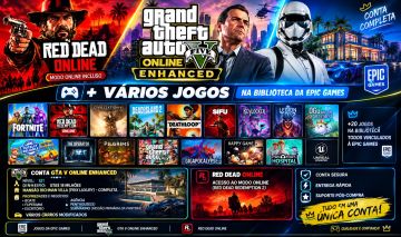 CONTA EPIC GAMES + GTA V ONLINE ENHANCED + VÁRIOS JOGOS