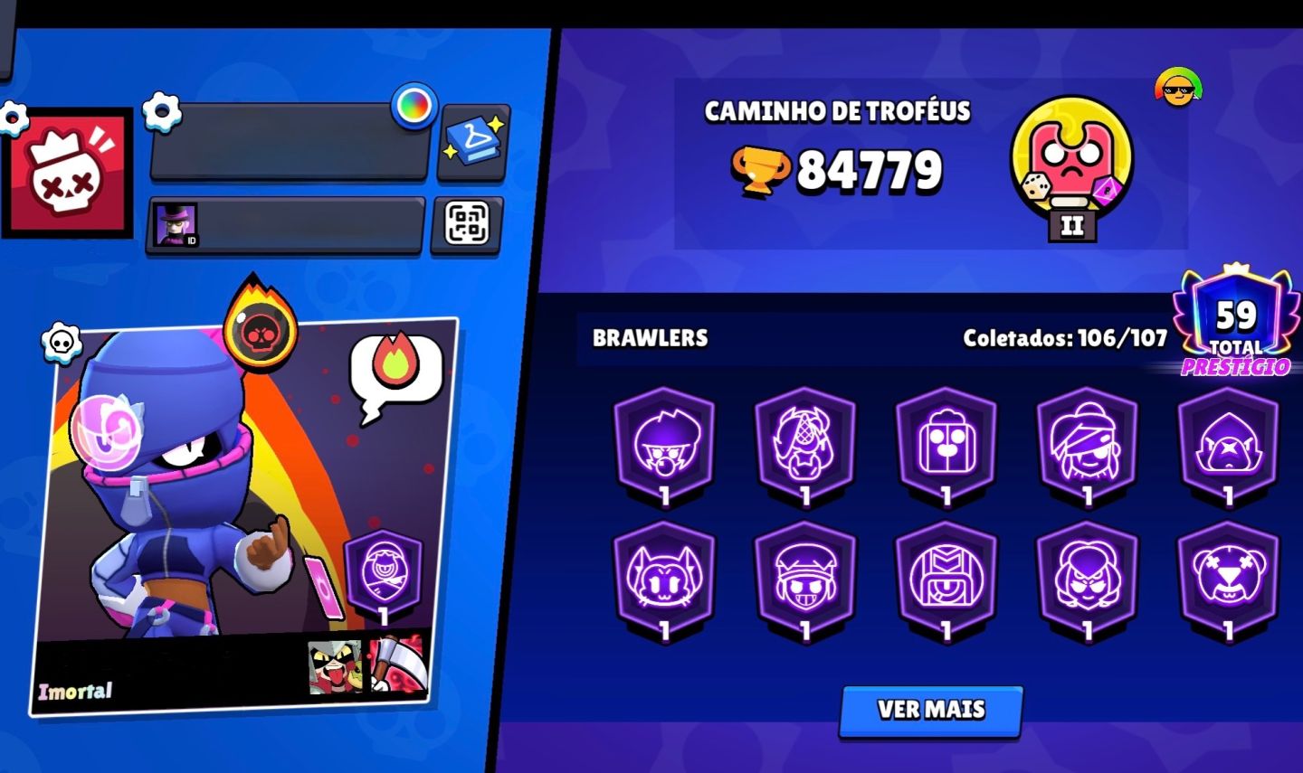 CONTA BRAW 84K | FAMA METEORICA - 89 BRAWLERS NIVEL 11 E MAIS DE 420 SKINS TOPD+