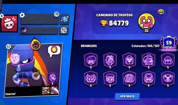CONTA BRAW 84K | FAMA METEORICA - 89 BRAWLERS NIVEL 11 E MAIS DE 420 SKINS TOPD+