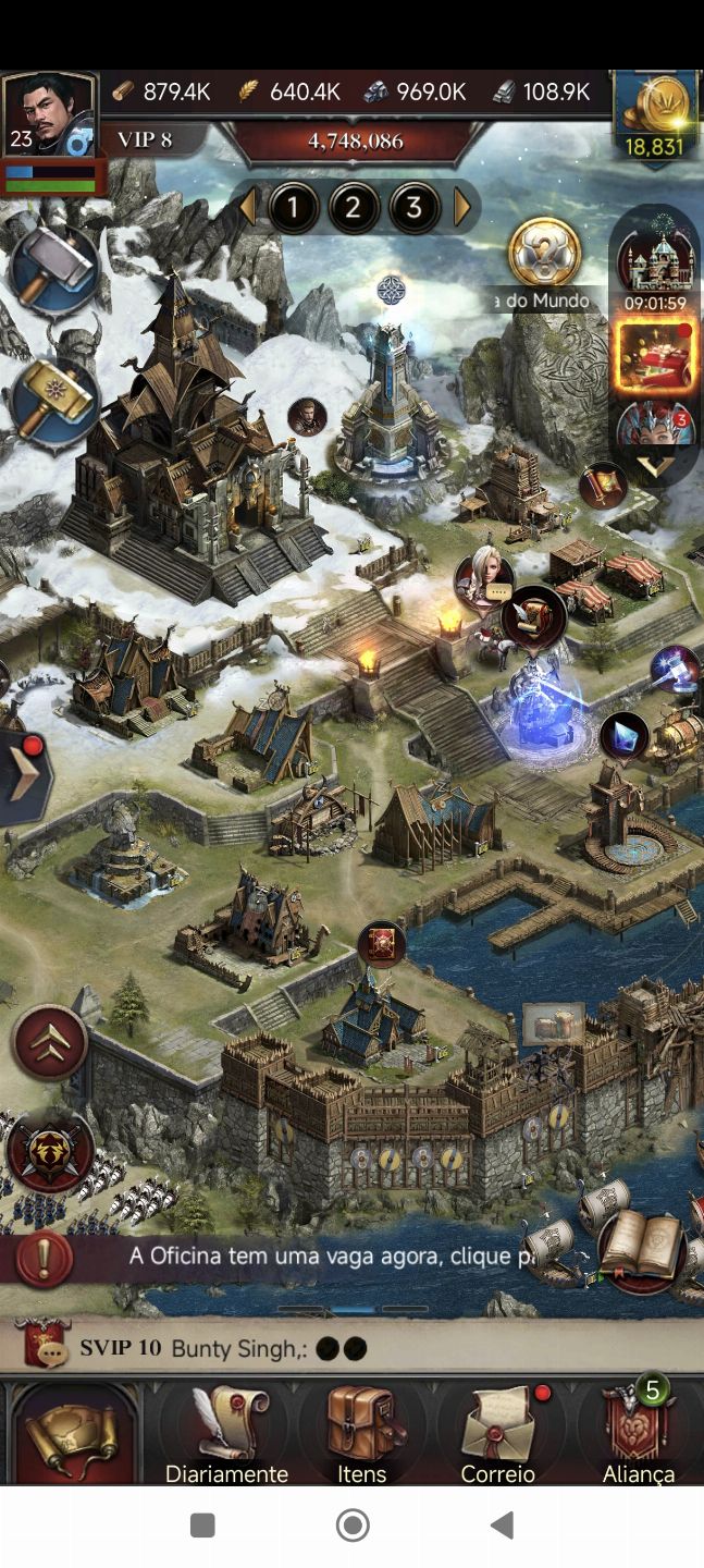 CONTA CLASH OF KINGS CASTELO 16 COM 18K DE GOLD