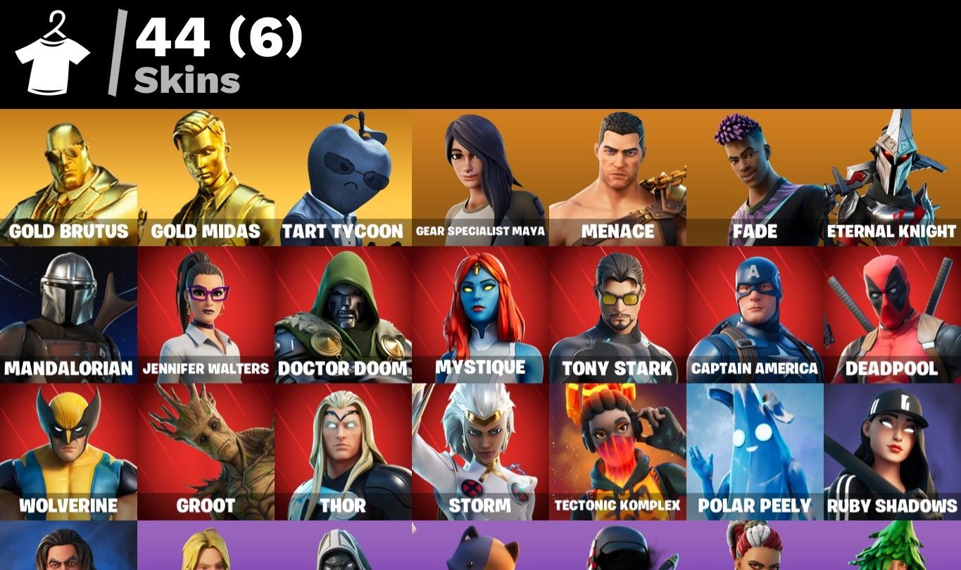 Conta Fortnite 44 SKINS/ GOLD MIDAS & BRUTOS /Tart Tycoon + 1.100 V-BUCKS