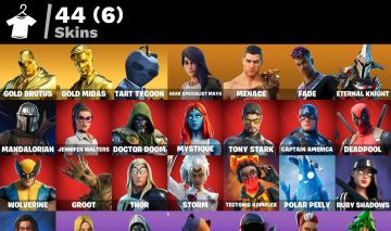 Conta Fortnite 44 SKINS/ GOLD MIDAS & BRUTOS /Tart Tycoon + 1.100 V-BUCKS