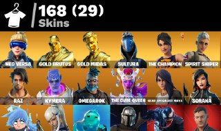 CONTA DE FORTNITE COM GOLD MIDAS + 168 SKINS | 210 PARAQUEDAS | (APENAS HOJE!)