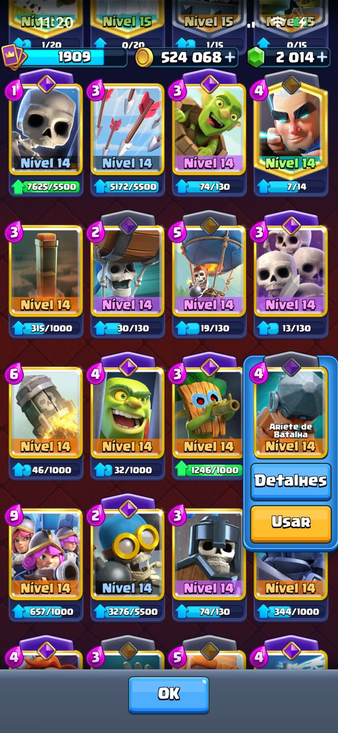 CONTA CLASH ROYALE, COM CARTAS EM NÍVEL COMPETITIVO E GEMADA, E-MAIL PD