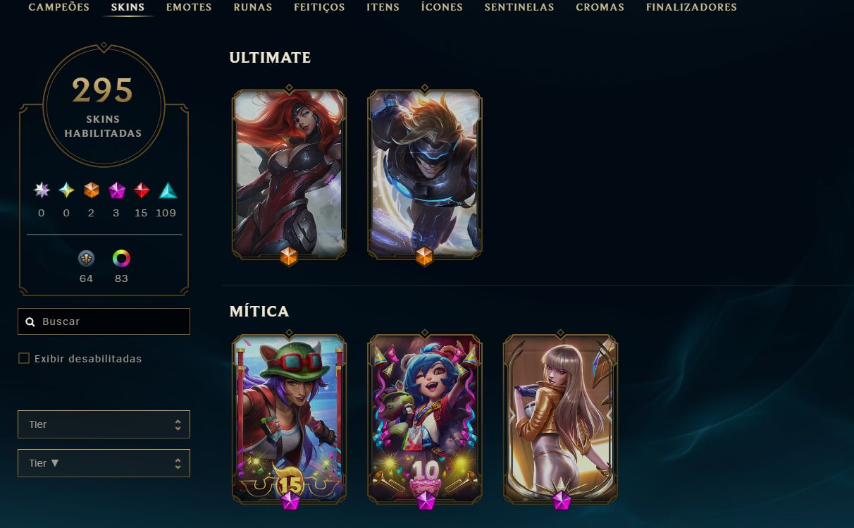 CONTA LOL BR | 295 SKINS | 592K EA | TODOS OS CAMPEÕES | LVL 538