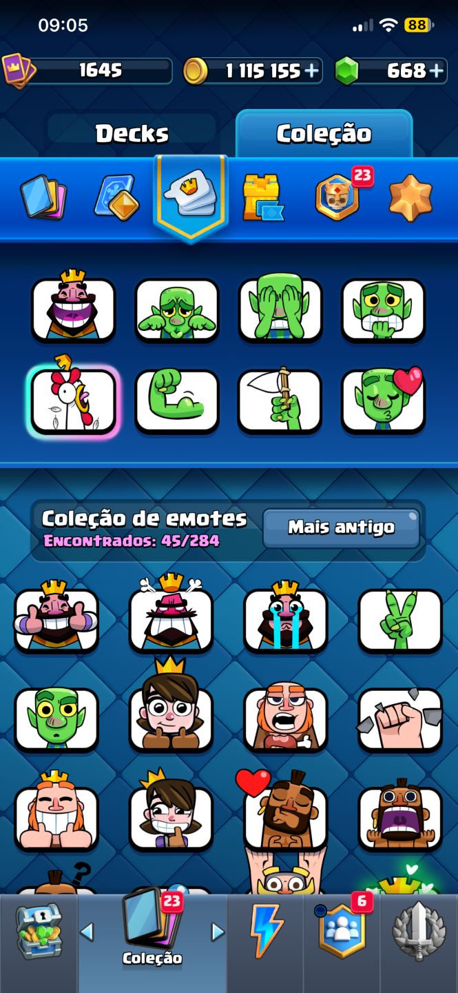 Conta de clash várias cartas full 16 e 11.8k troféus