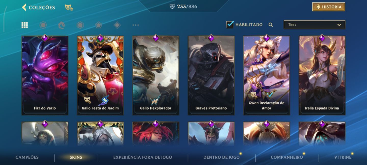 Conta ex monarca 233 skins 1100 reais (negociável)