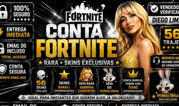 CONTA FORTNITE RARA 56 SKINS | SABRINA CARPENTER + PERNALONGA | E-MAIL OG