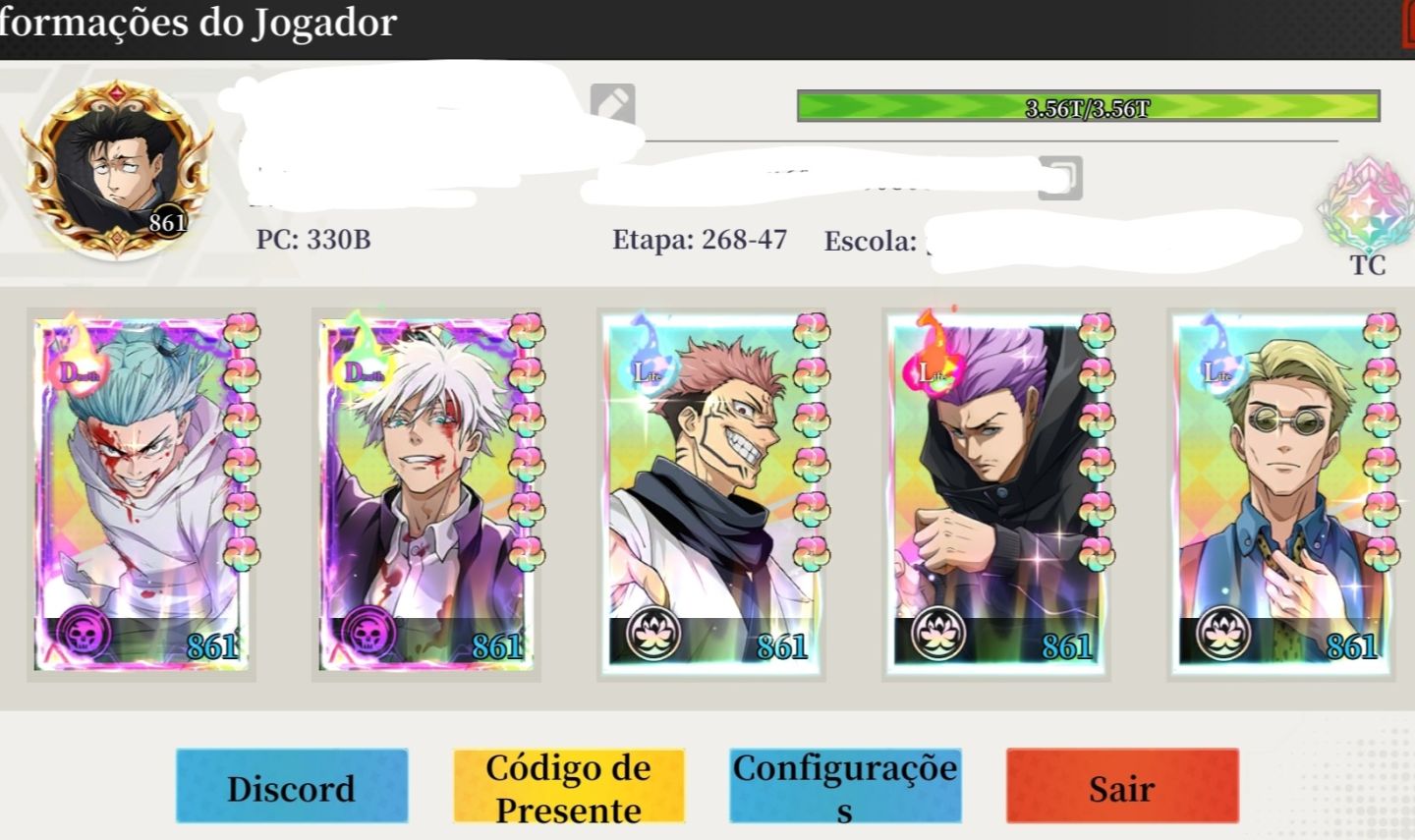Conta rei do jujutsu 330B