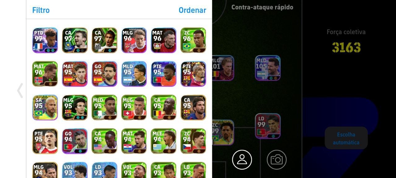 Conta de efootball messi blitz curler e cr7 105