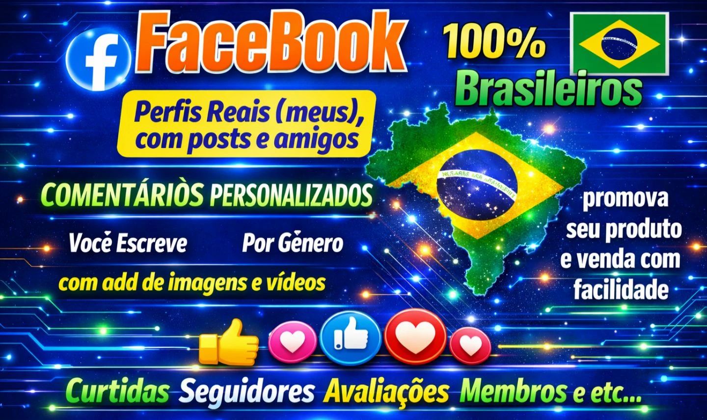 Facebook Mundial, Seguidores, Membros, Curtidas Com Garantias e Sem Quedas.
