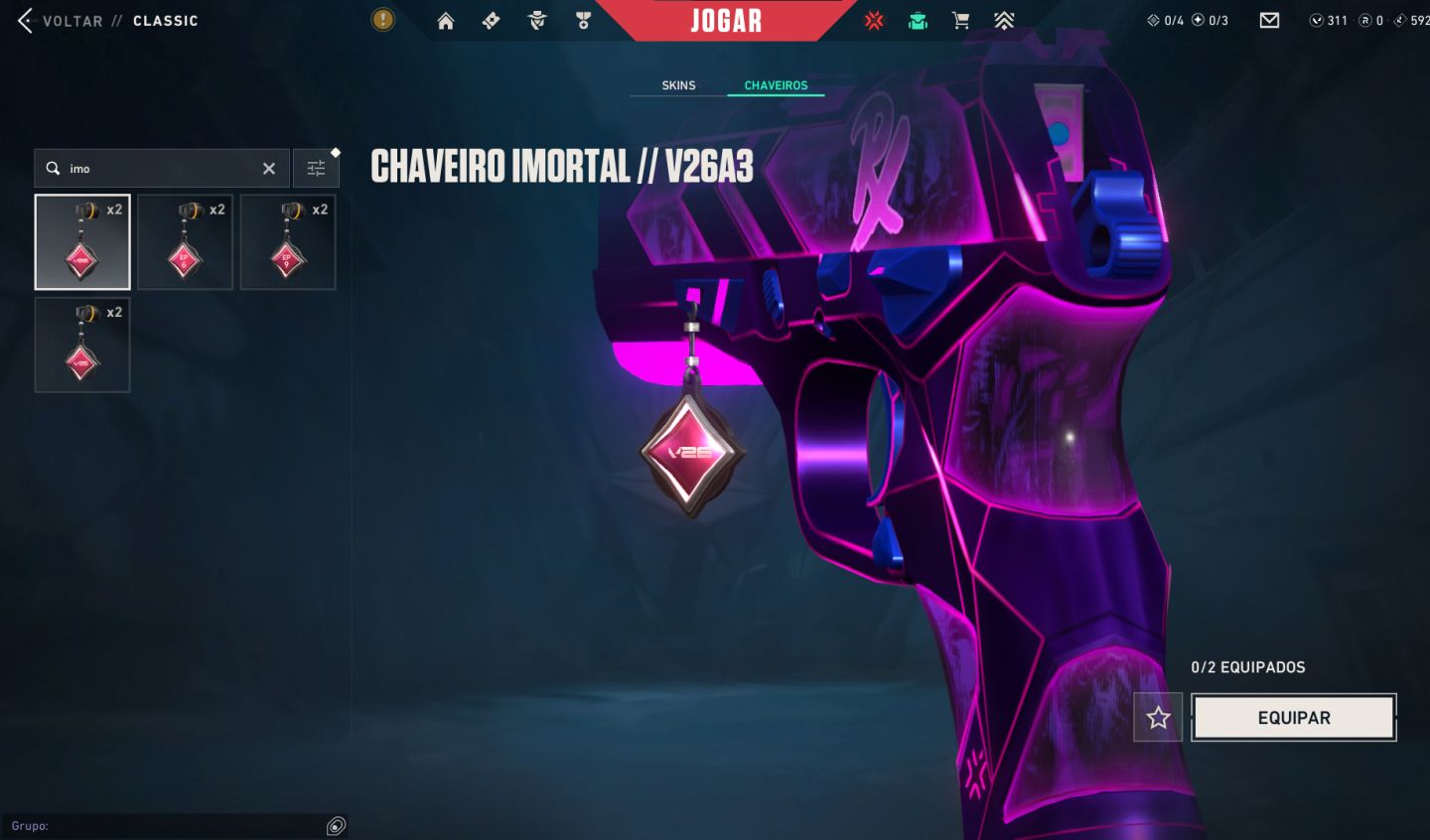Conta de VALORANT imortal com 2k gastos