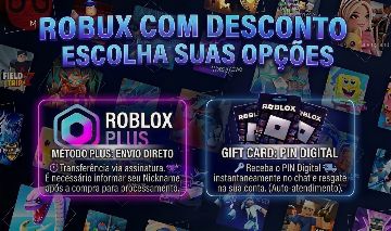 Robux Entrega via Roblox Plus ou Gift Card