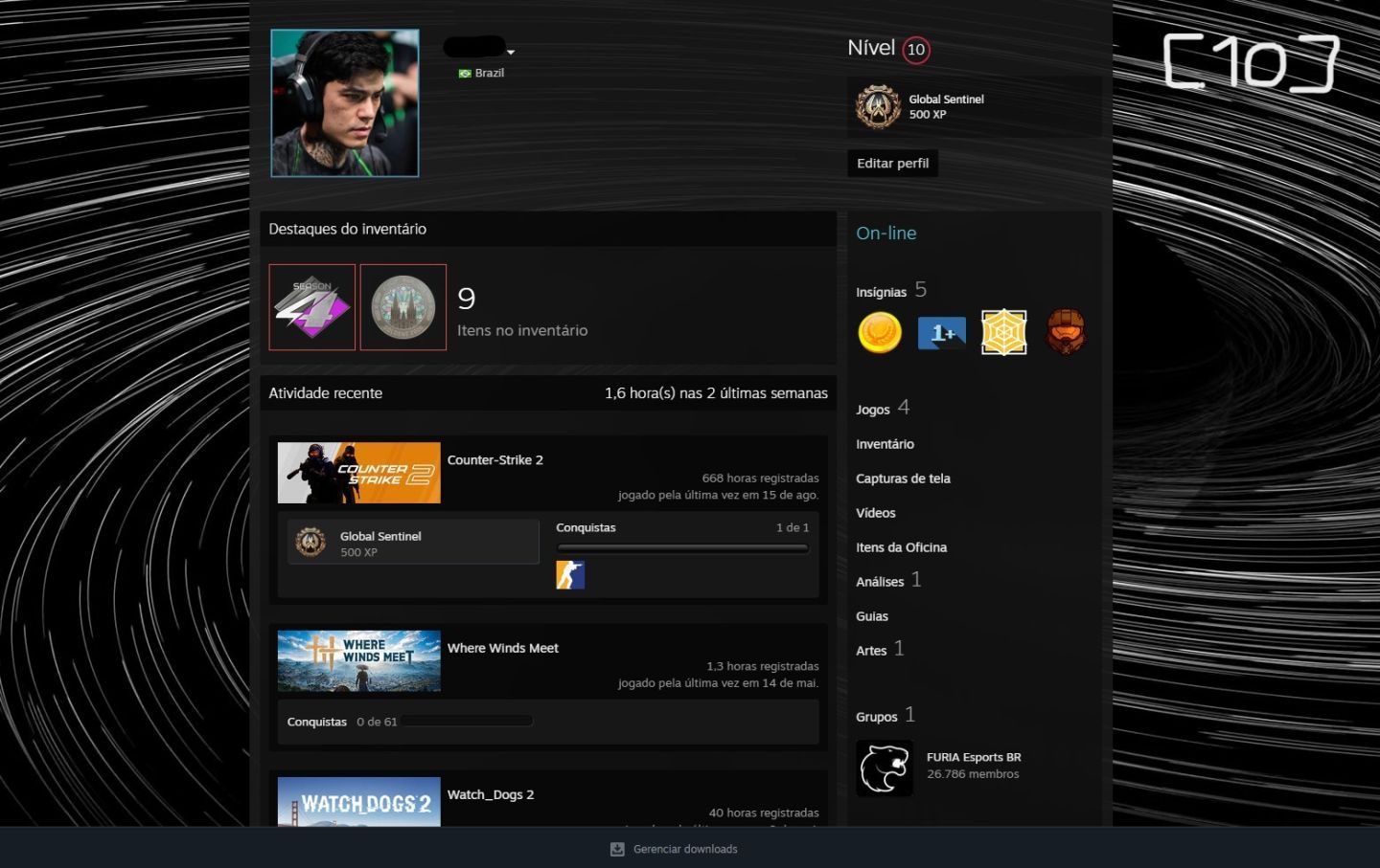 1 x [2 MEDALHAS + PREMIER + PATENTE 29] CS2 PRIME + PREMIER + MEDALHAS +EL STEAM