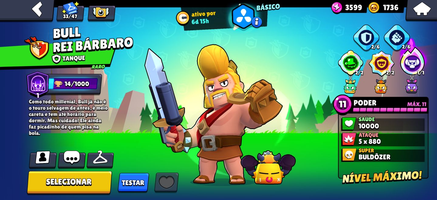 Conta de 2020 com Skins raríssimas do BrawlStars