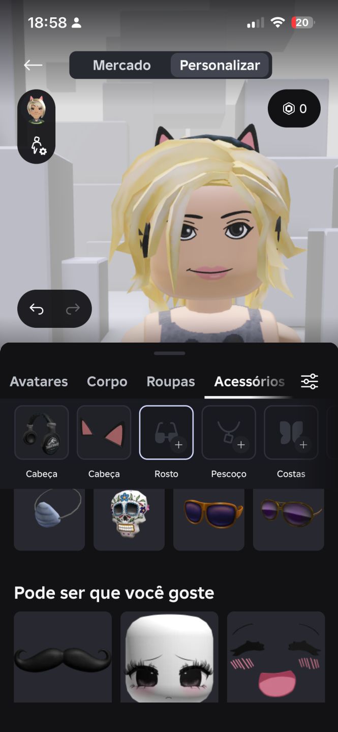 Conta de Roblox com bastante Skin feminina