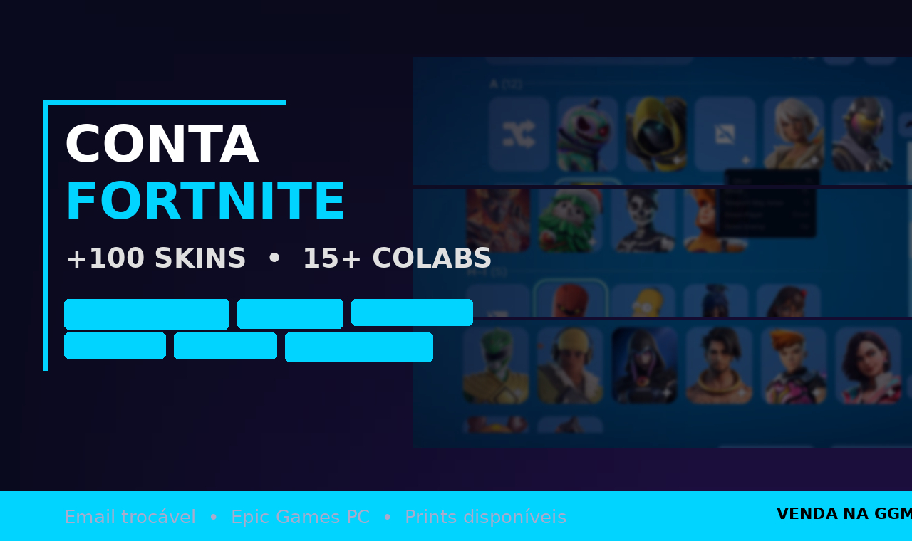 CONTA FORTNITE ARMÁRIO +100 SKINS