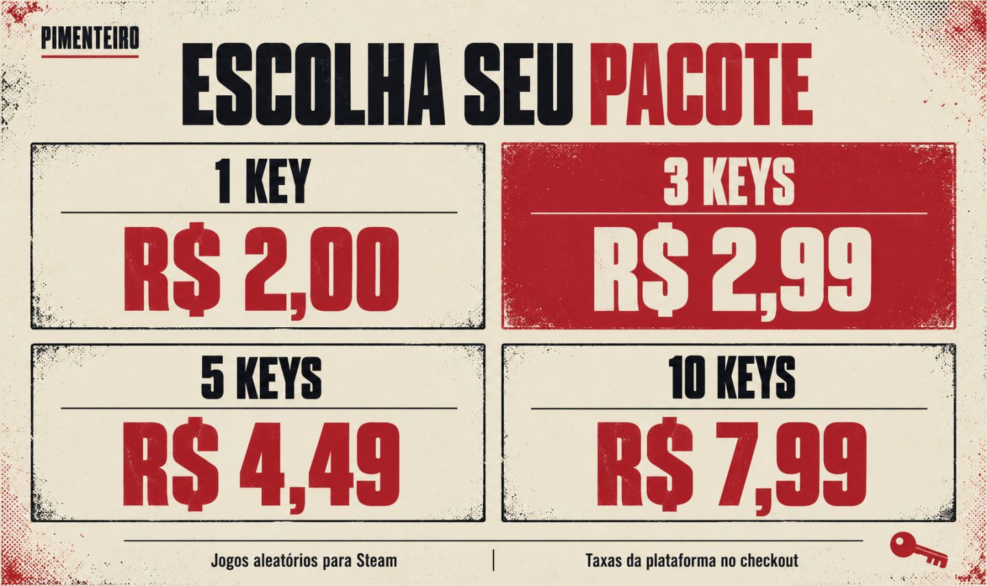 Steam Keys Aleatórias | 3 por R$ 2,99 | Entrega Automática