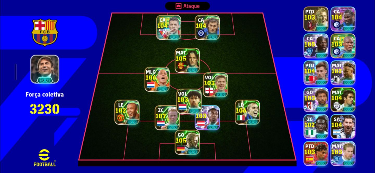 Conta de efootball com jogadores meta