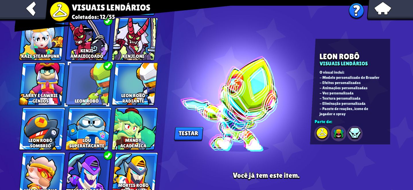CONTA DE BRAWL STARS RECHEADA DE SKINS E MUITO UPADA!