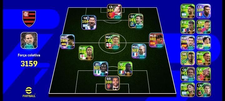 Conta Efotboll com belligham messi e etc