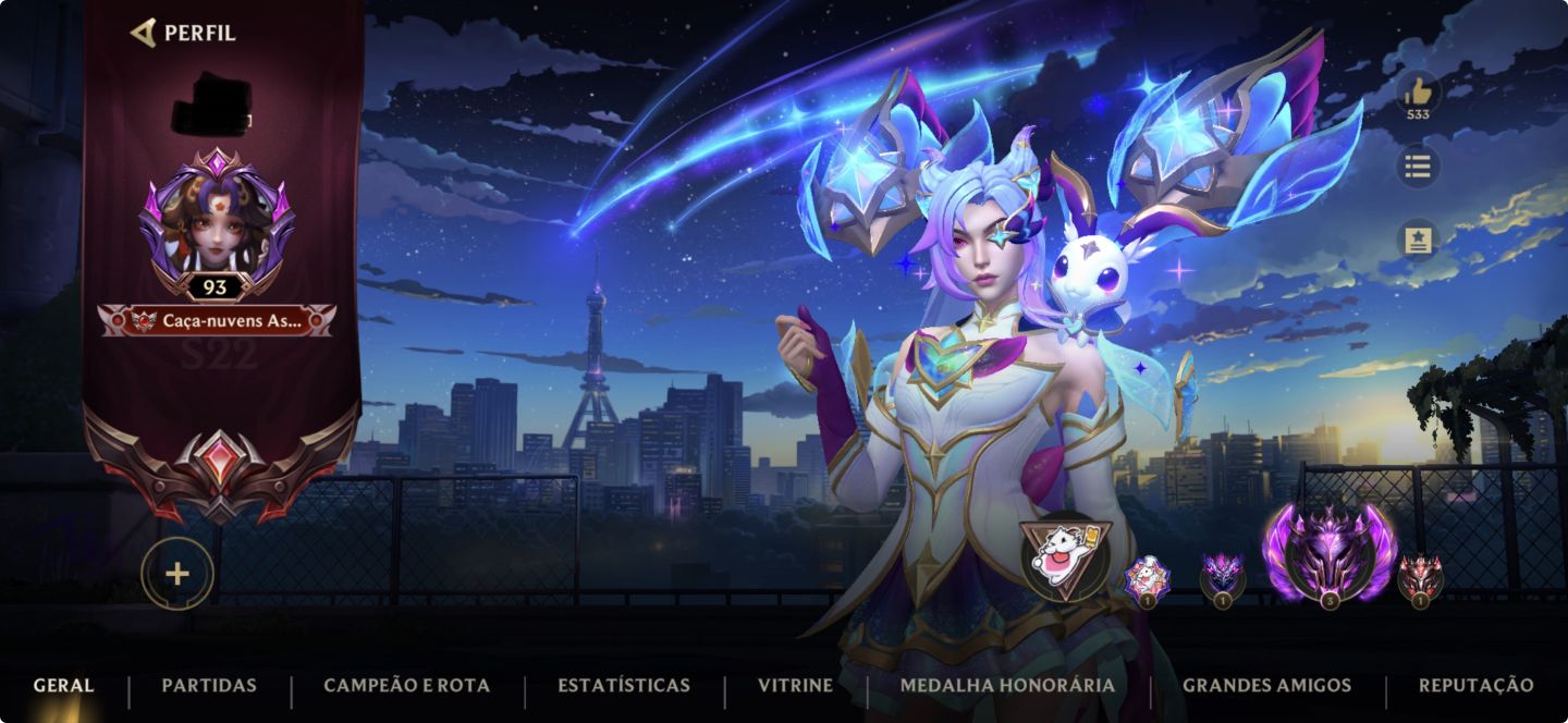 CONTA WILD RIFT EX-GM/ATUAL MESTRE MID E ADC 8 SKINS MITICAS