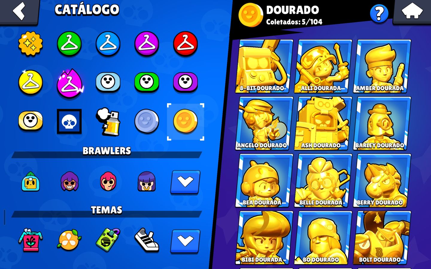 Conta full brawl stars, 6 mestres, +100k troféu, 5 skin ouro, shelly estelar