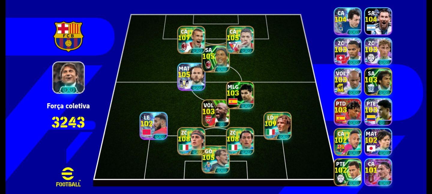 Conta de Efootball Mobile muito completa principalmente a defesa