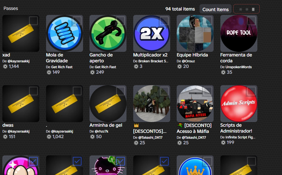 CONTA ROBLOX,COMPLETA COM SKINS E JOGOS UPADOS!!