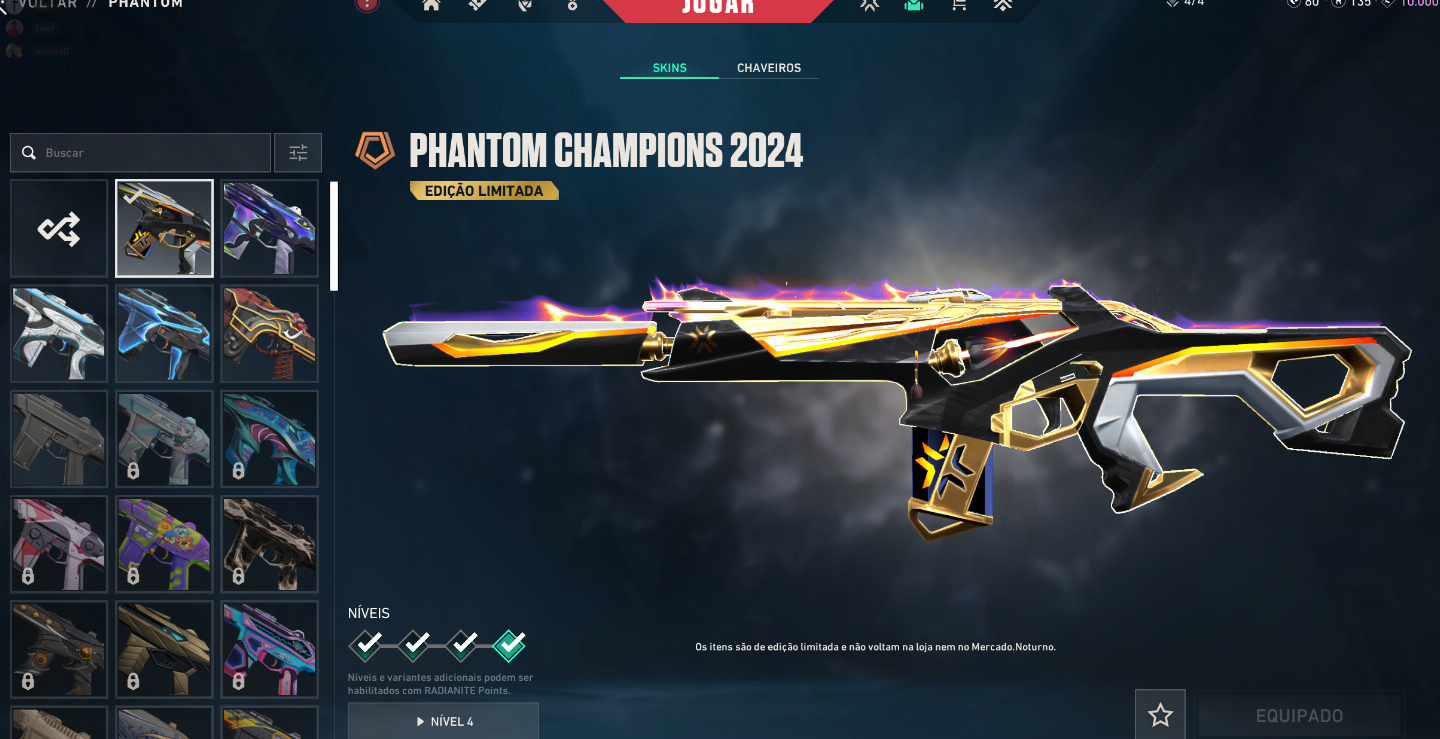 Conta com pacote champions 2024