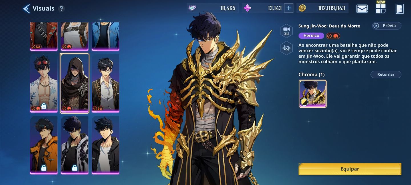 Conta Leveling Arise Level 127 + 98kk em moedas de ouro. End game + brinde acc