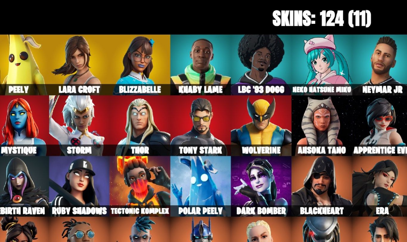Conta Fortnite com 124 Skins + Gta V ( Lara Croft/Neymar/Marvel