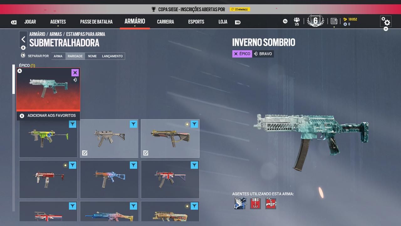 CONTA DE R6 COM MAIS DE 640 HORAS DE JOGO DIVERSAS SKINS E AGENTES, NÍVEL 204