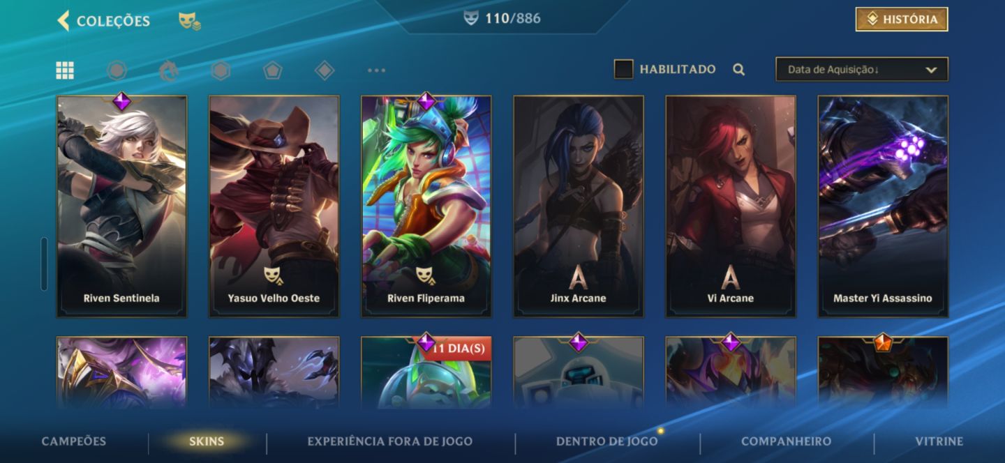 Conta WR top pra deixar como main
