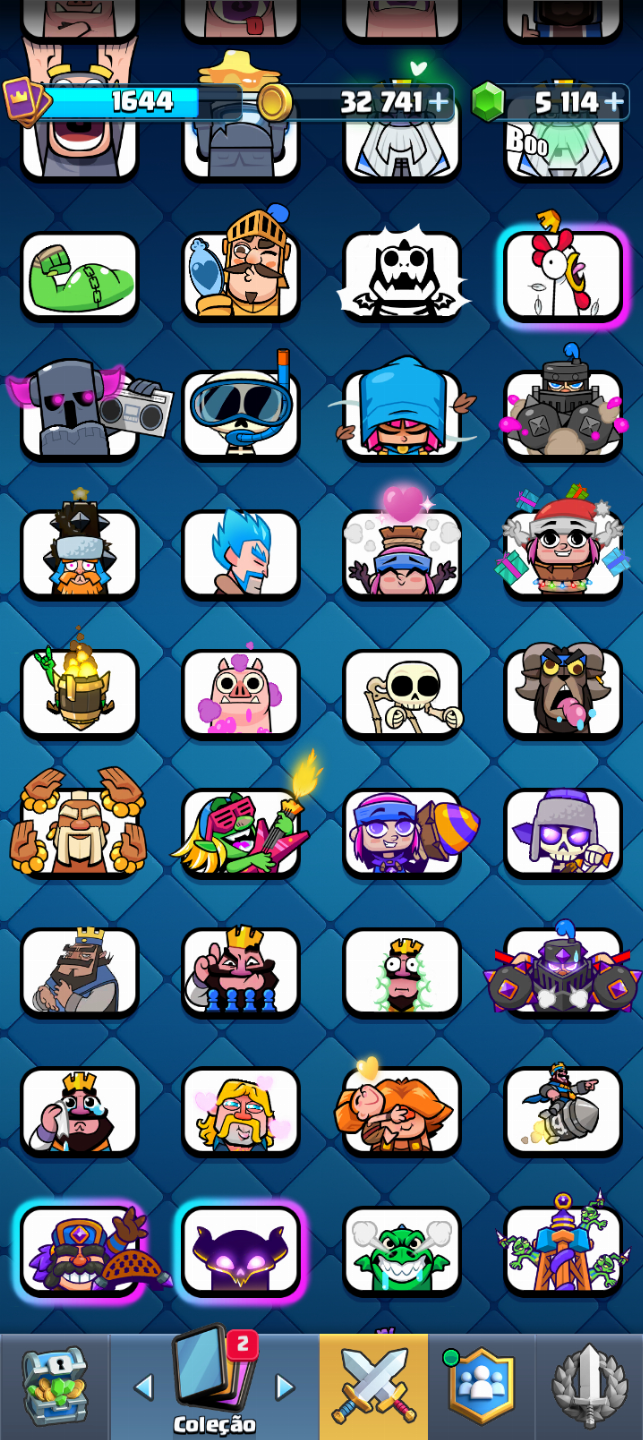Conta do Clash Royale com várias evoluções e quase 5k de gemas