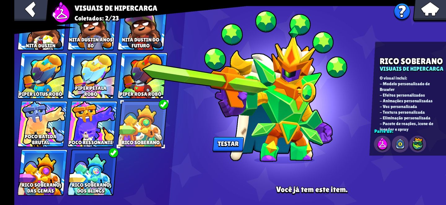 CONTA BRAWL STARS | 73 BRAWLERS + 11 HIPERCARGAS
