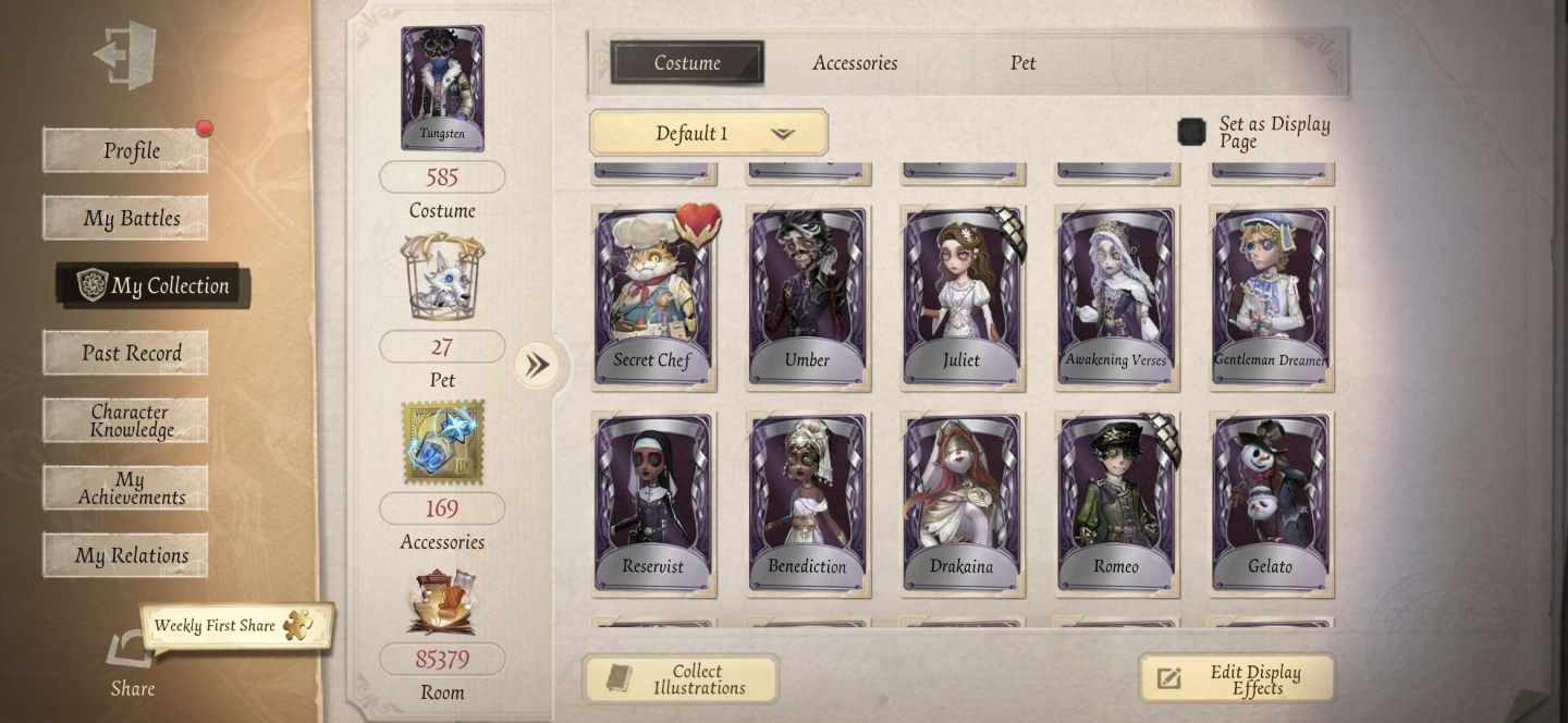 Conta identity V antiga,várias skins s e a + candy girl