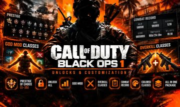 Black Ops 1 Unlockall, Class Overkill, GodMod+invisibility na sua conta