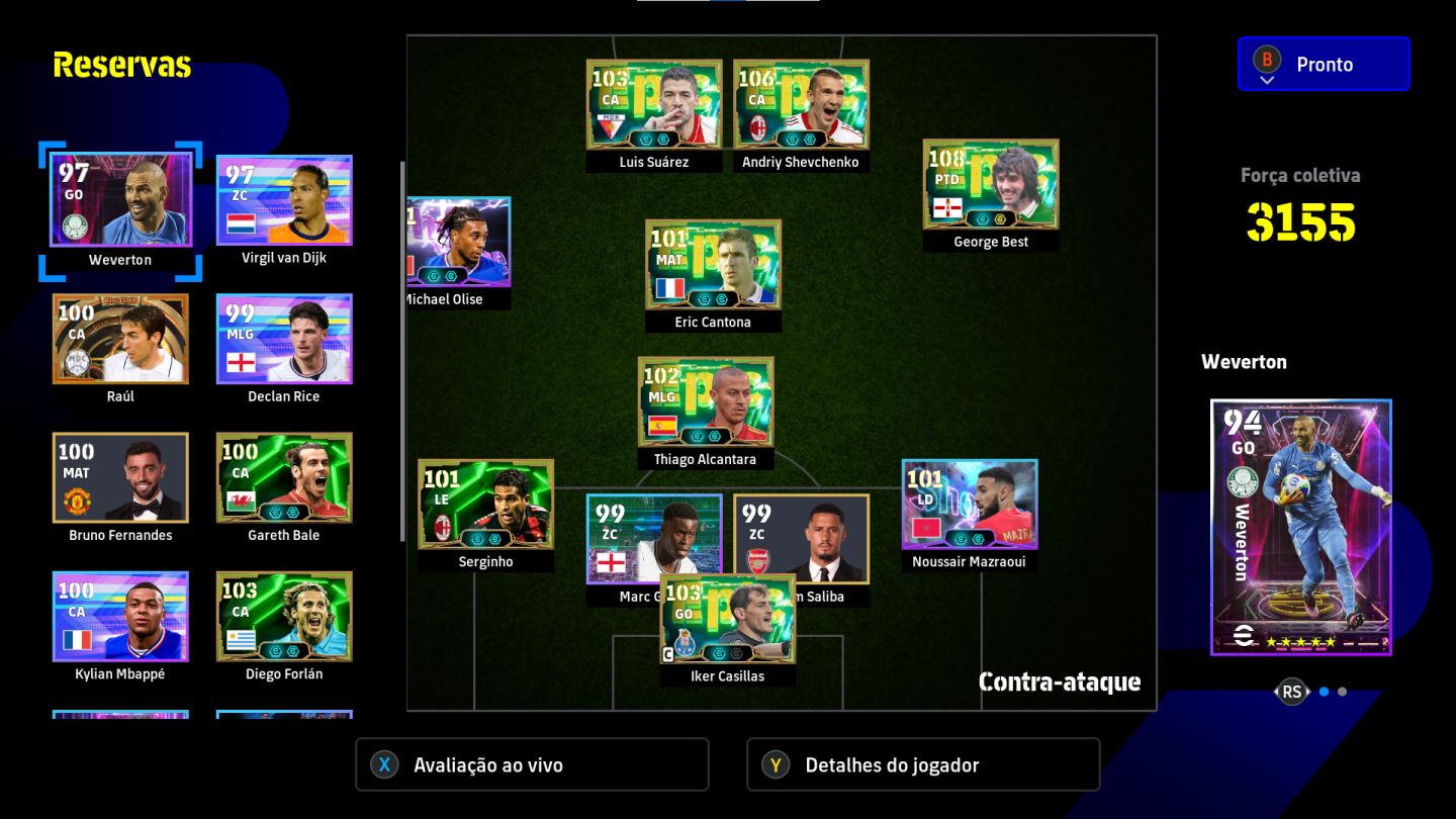 CONTA EFOOTBALL(STEAM) COM NOVO BEST 108 E NOVO SHEVCHENKO 106 E COMPANIA