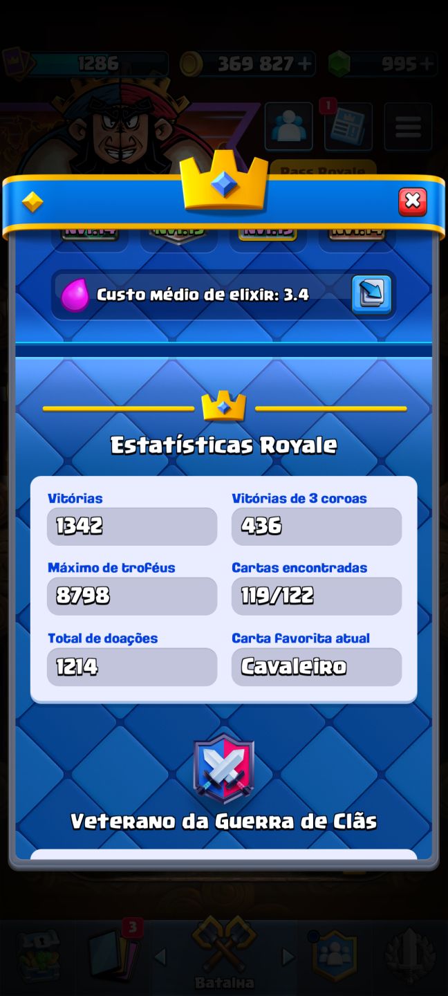 Conta de clash royale arena 21
