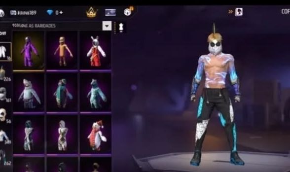 CONTA 866K OURO - 226 EMOTES - DINO ROXO RARO + VISUAL SOMBRA AZUL