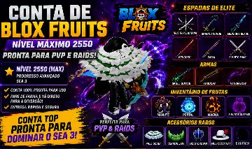 CONTA BLOX FRUITS LVL 2550 (MAX) | TTK + SHARK ANCHOR + SKULL GUITAR + FRUTAS